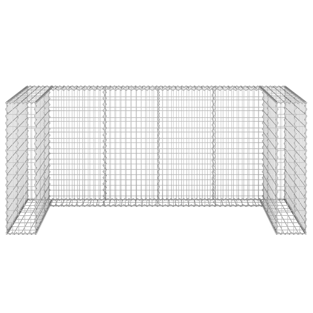 Gabionmur för soptunnor galvaniserat stål 254x100x110 cm