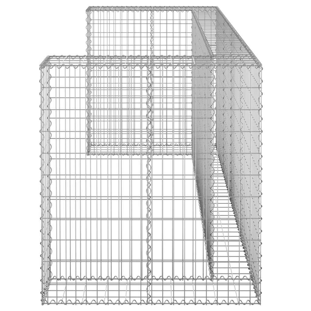 Gabionmur för soptunnor galvaniserat stål 254x100x110 cm