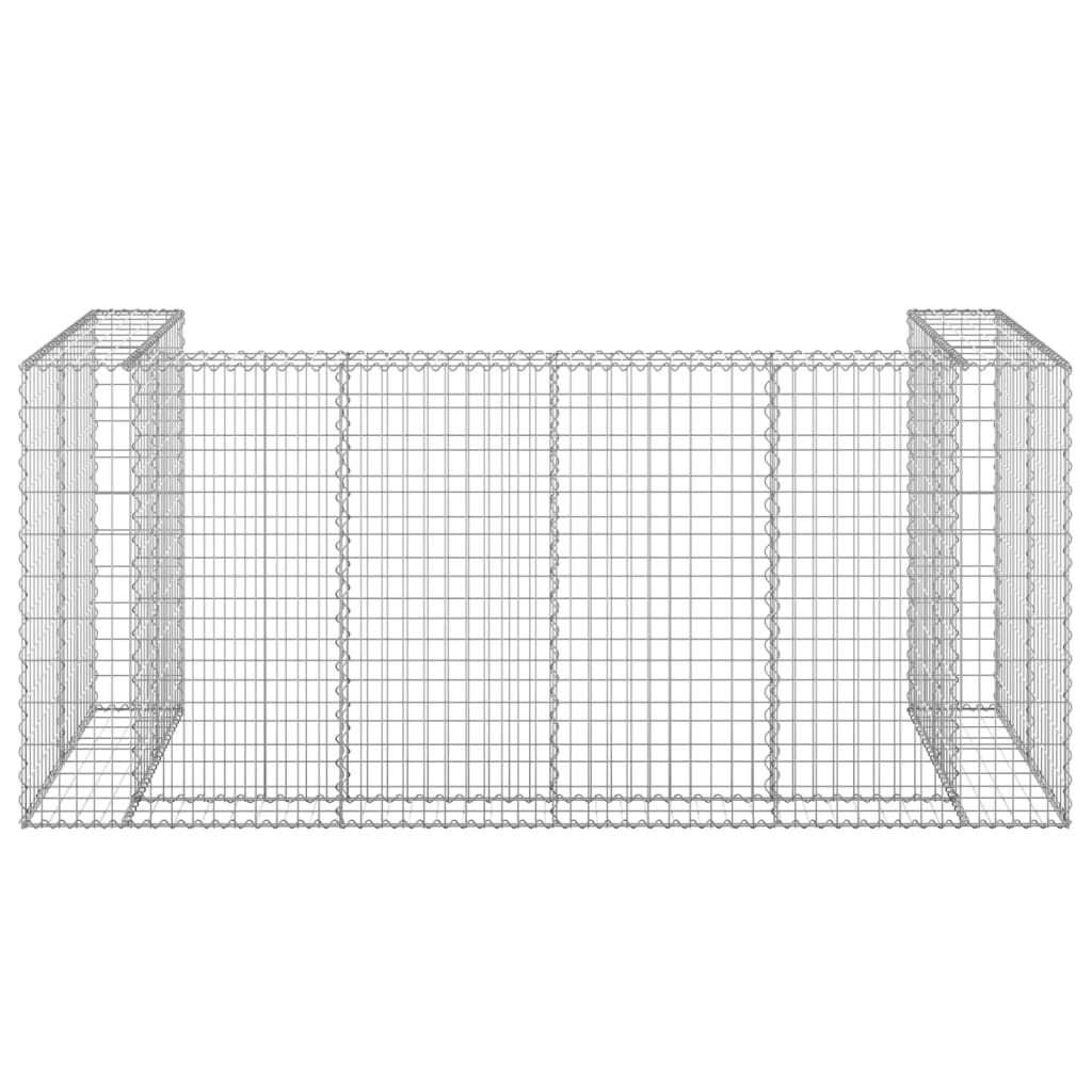 Gabionmur för soptunnor galvaniserat stål 254x100x110 cm