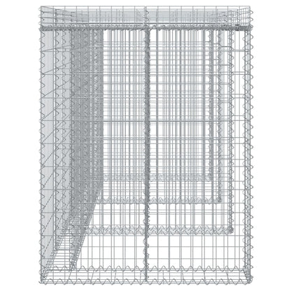 Gabionvägg för soptunna 270x91x120 cm galvaniserat järn