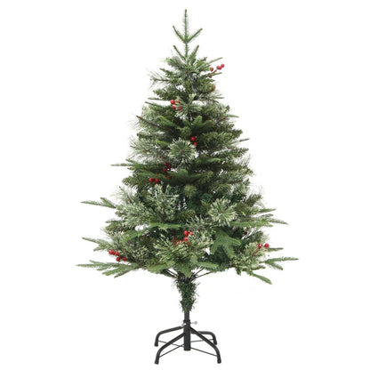 Belyst julgran med kottar  150 cm PVC&PE