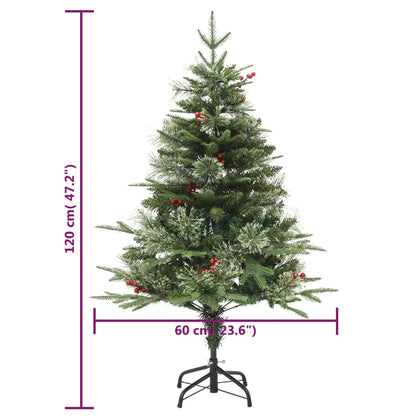 Belyst julgran med kottar  150 cm PVC&PE