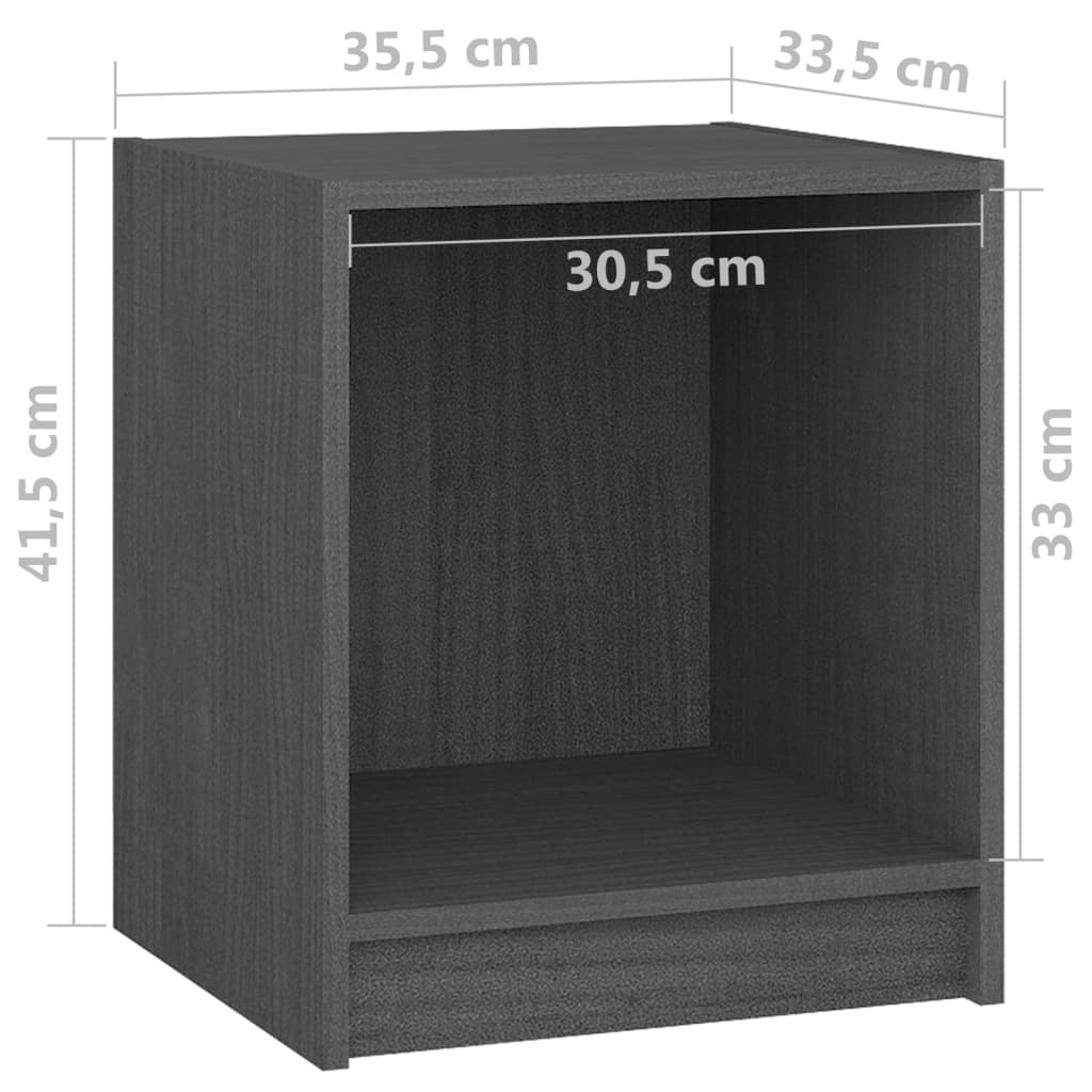 Sängbord honungsbrun 35,5x33,5x41,5 cm massiv furu