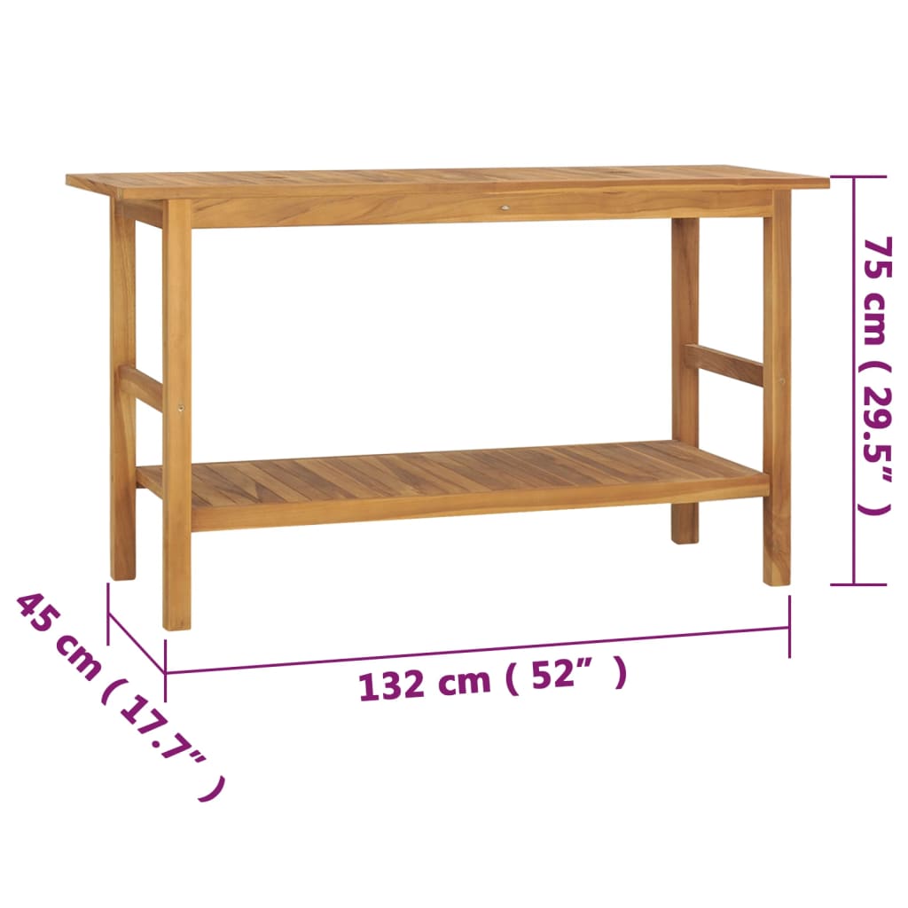 Badrumsunderskåp massiv teak 132x45x75 cm - Möbelfabriken