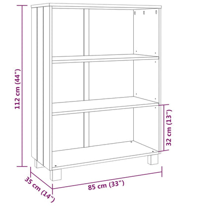 Bokhylla HAMAR honungsbrun 85x35x112 cm massiv furu