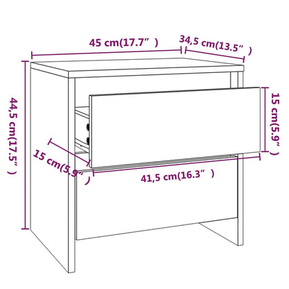 Sängbord 2 st sonoma-ek 45x34,5x44,5 cm konstruerat trä