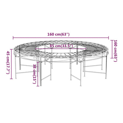 Rund trädbänk Ø160 cm  stål