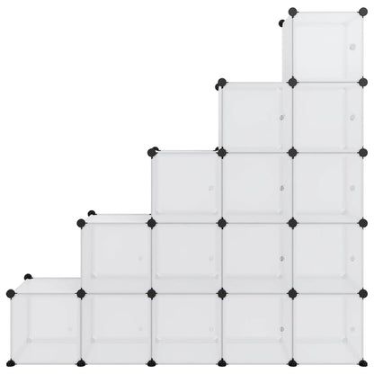 Förvaringskuber stapelbara 15 kuber med dörrar  PP