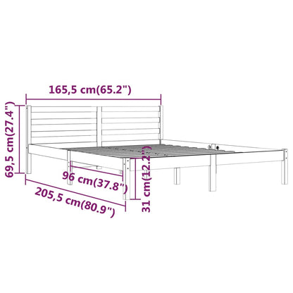 Sängram massiv furu 100x200 cm honungsbrun