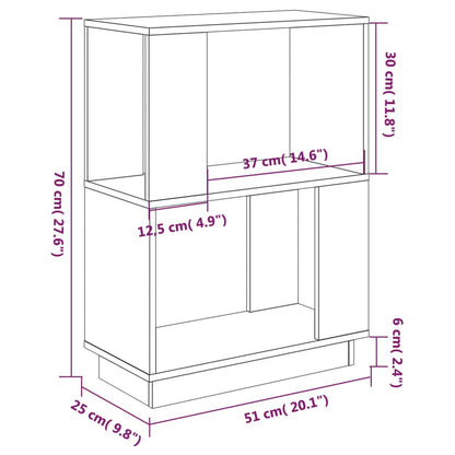 Bokhylla/Rumsavdelare honungsbrun 51x25x70cm massiv furu