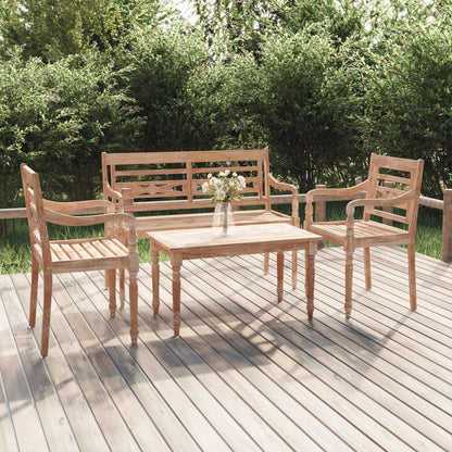 Loungegrupp 4 delar massiv teak