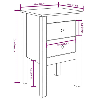 Sängbord honungsbrun 40x35x61,5 cm massiv furu