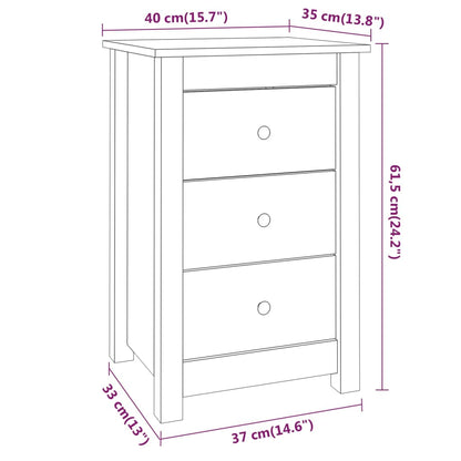 Sängbord 40x35x61,5 cm massiv furu