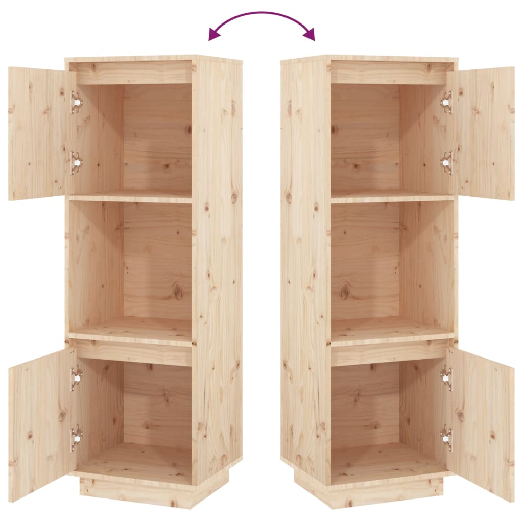 Vitrinskåp honungsbrun 38x35x117 cm massiv furu