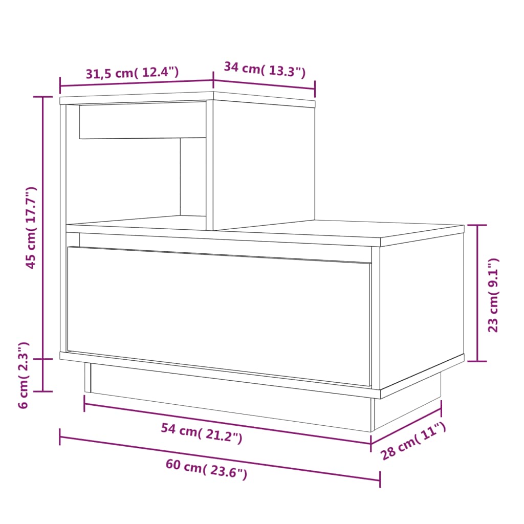 Sängbord 2 st honungsbrun 60x34x51 cm massiv furu