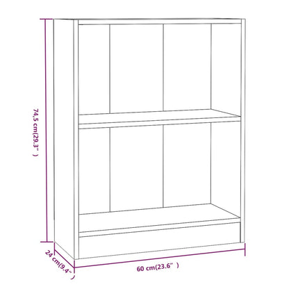 Bokhylla rökfärgad ek 60x24x74,5 cm konstruerat trä