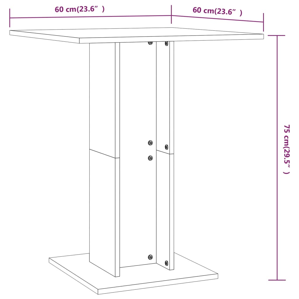 Cafébord  ek 60x60x75 cm konstruerat trä