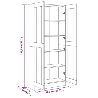 Bokhylla rökfärgad ek 82,5x30,5x185,5 cm konstruerat trä