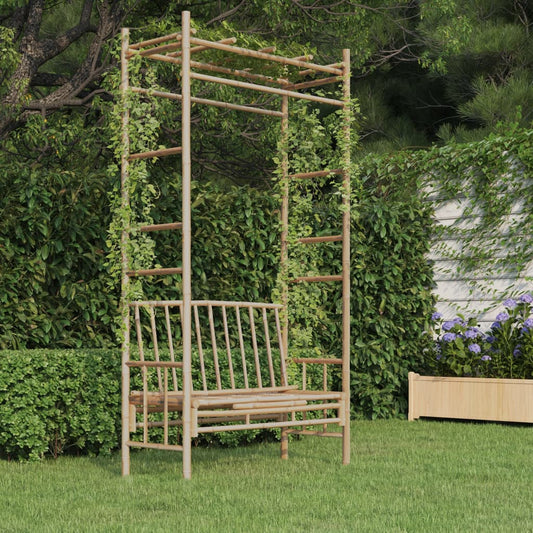 Trädgårdsbänk med pergola 116 cm bambu - Möbelfabriken