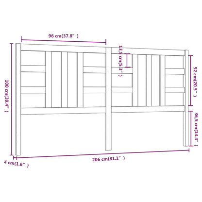 Sänggavel honungsbrun 206x4x100 cm massiv furu