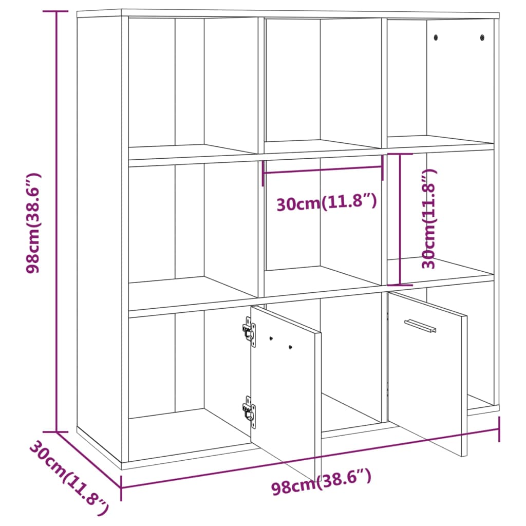 Bokhylla  ek 98x30x98 cm