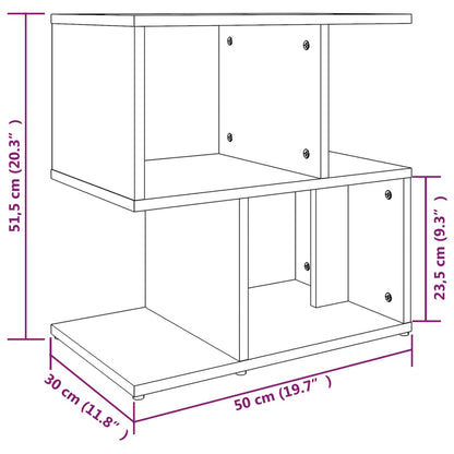 Sängbord rökfärgad ek 50x30x51,5 cm konstruerat trä