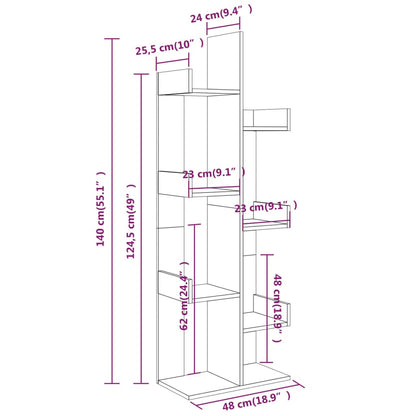 Bokhylla  ek 48x25,5x140 cm konstruerat trä