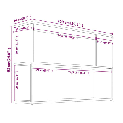 Bokhylla  ek 100x24x63 cm konstruerat trä