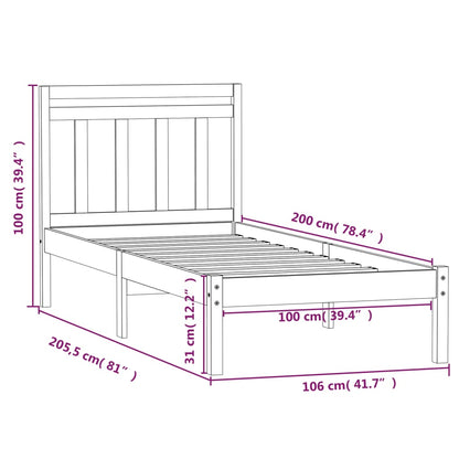 Sängram massiv furu 100x200 cm - Möbelfabriken