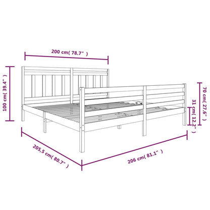 Sängram massivt trä 200x200 cm - Möbelfabriken