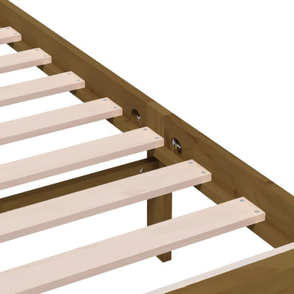 Sängram honungsbrun massivt trä 100x200 cm - Möbelfabriken