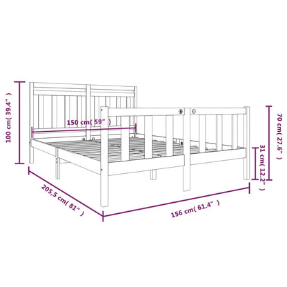 Sängram massivt trä 150x200 cm honungsbrun - Möbelfabriken