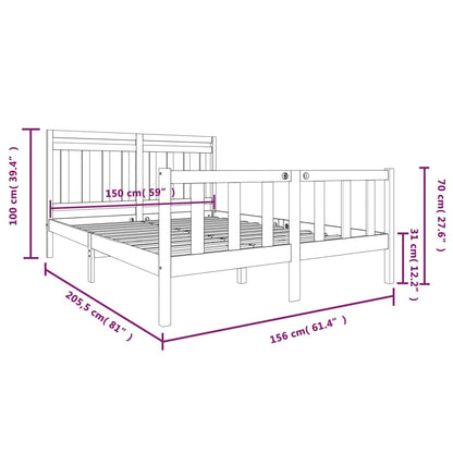 Sängram massivt trä 150x200 cm honungsbrun - Möbelfabriken