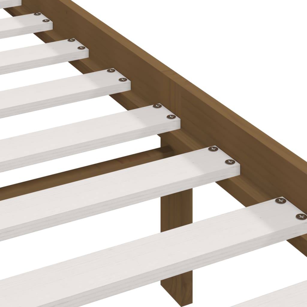 Sängram honungsbrun massivt trä 100x200 cm enkelsäng - Möbelfabriken