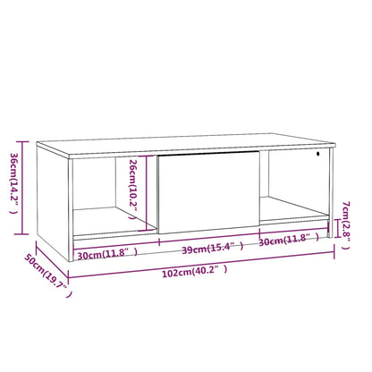 Soffbord vit och sonoma-ek 102x50x36 cm konstruerat trä