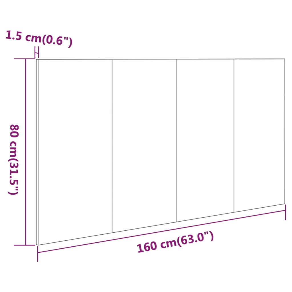 Sänggavel  ek 160x1,5x80 cm konstruerat trä - Möbelfabriken