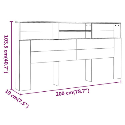 Sänggavel med förvaring  ek 200x19x103,5 cm