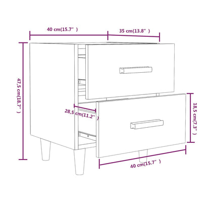 Sängbord  ek 40x35x47,5 cm