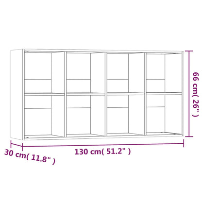 Bokhylla/skänk rökfärgad  ek 66x30x130 cm konstruerat trä