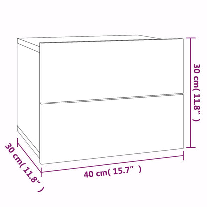 Sängbord rökfärgad  ek 40x30x30 cm konstruerat trä