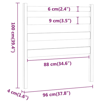 Sänggavel honungsbrun 96x4x100 cm massiv furu