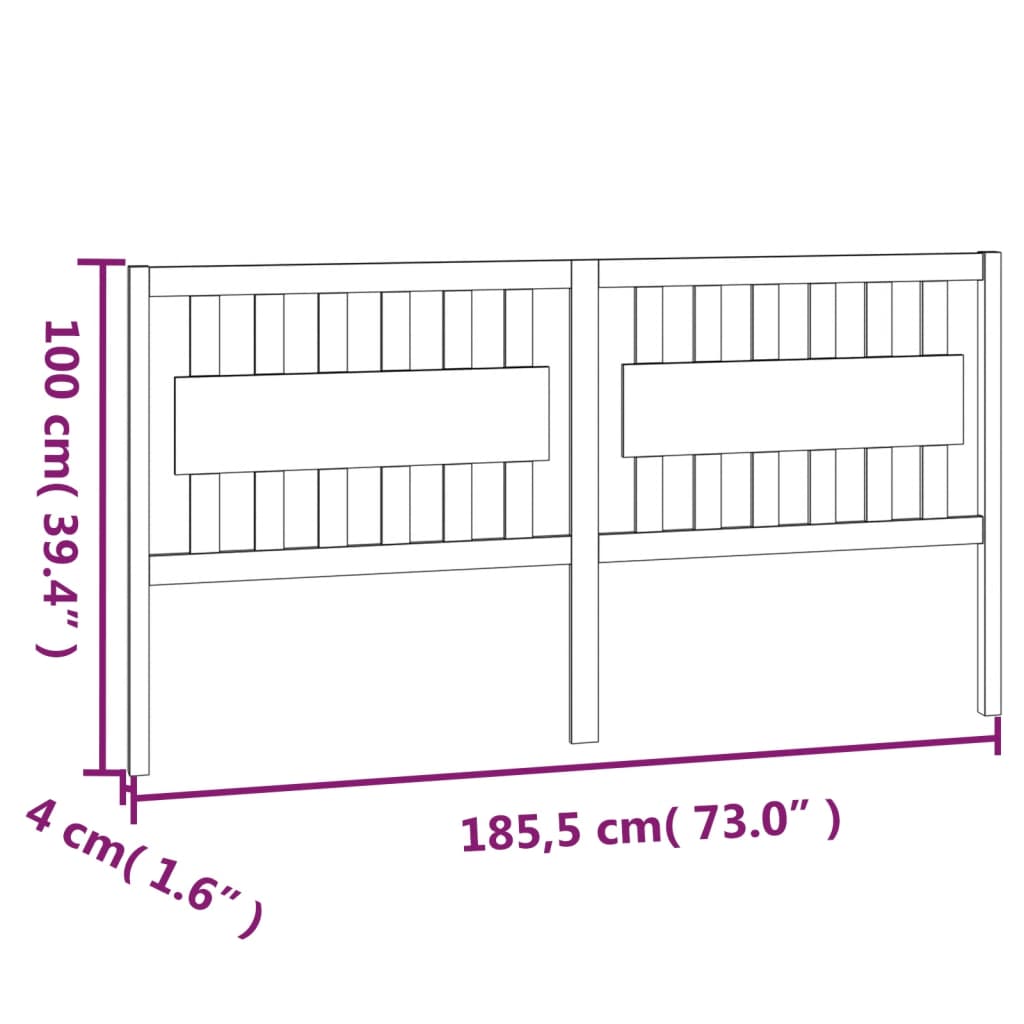 Sänggavel honungsbrun 165,5x4x100 cm massiv furu