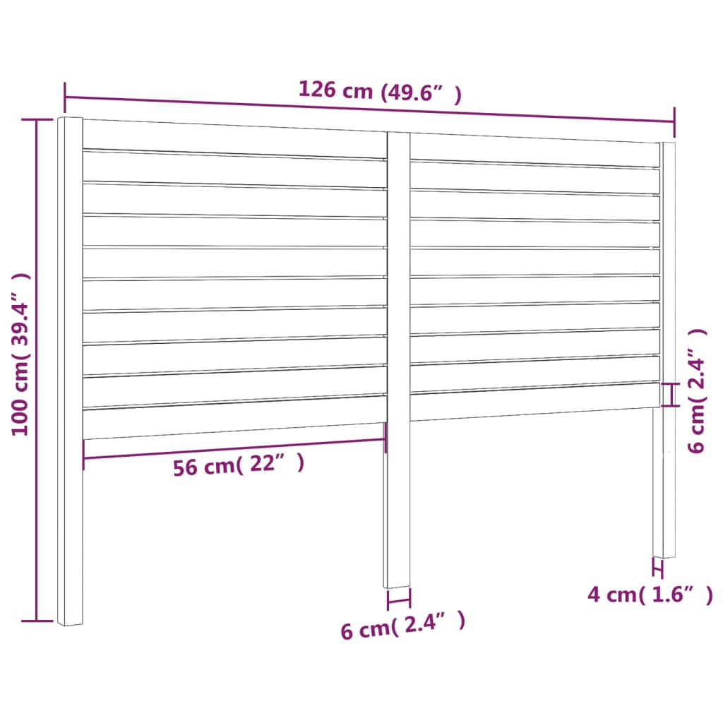 Sänggavel honungsbrun 96x4x100 cm massiv furu