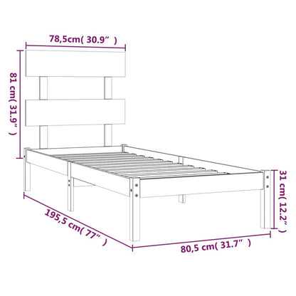 Sängram massivt trä 75x190 cm - Möbelfabriken