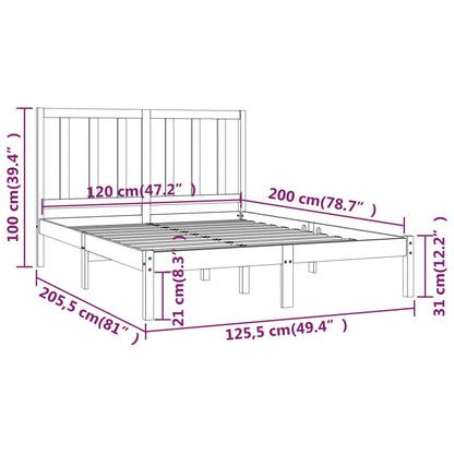 Sängram honungsbrun massiv furu 120x200 cm - Möbelfabriken