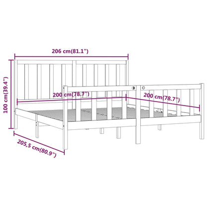 Sängram honungsbrun massivt trä 200x200 cm - Möbelfabriken