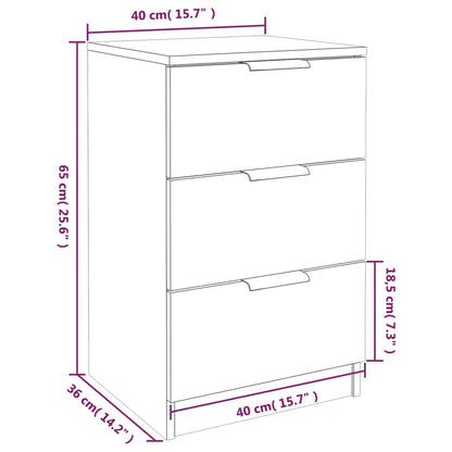 Sängbord sonoma-ek 40x36x65 cm