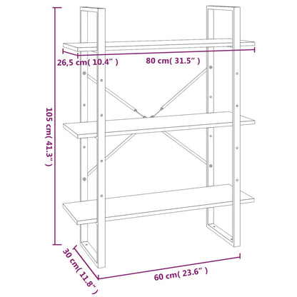 Bokhylla  ek 80x30x105 cm konstruerat trä