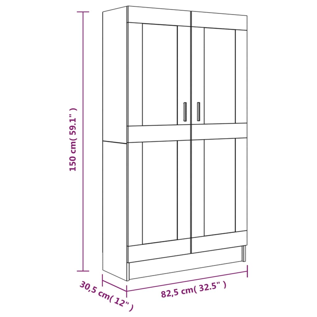 Bokhylla  ek 82,5x30,5x150 cm konstruerat trä - Möbelfabriken