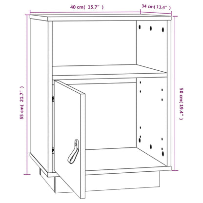 Sängbord 40x34x55 cm massiv furu